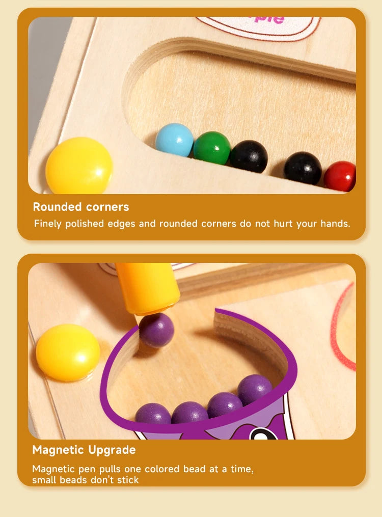 Tableau Magnétique  2-en-1 : Labyrinthe de Couleurs & Dessin Créatif - Jouet Éducatif Sensoriel pour Enfants