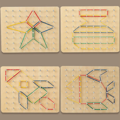 Geoboard Montessori en Bois – Jeu Éducatif et Sensoriel