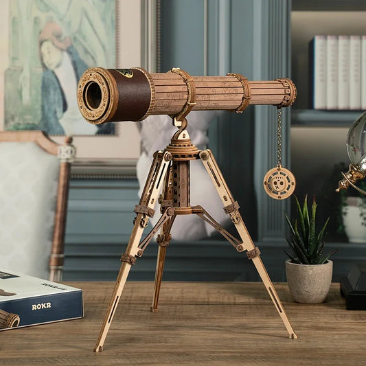 Télescope Monoculaire en Bois 3D – Puzzle d’Assemblage Ludique et Décoratif